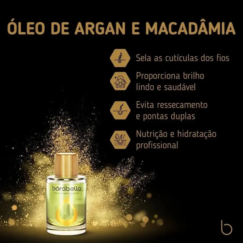 Óleo de Argan e Macadâmia Borabella Reparador de Pontas 7ml - Imagem 4