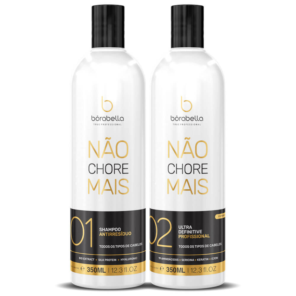 Kit Progressiva Borabella Não Chore Mais + Shampoo Antirresíduo 2x350ml