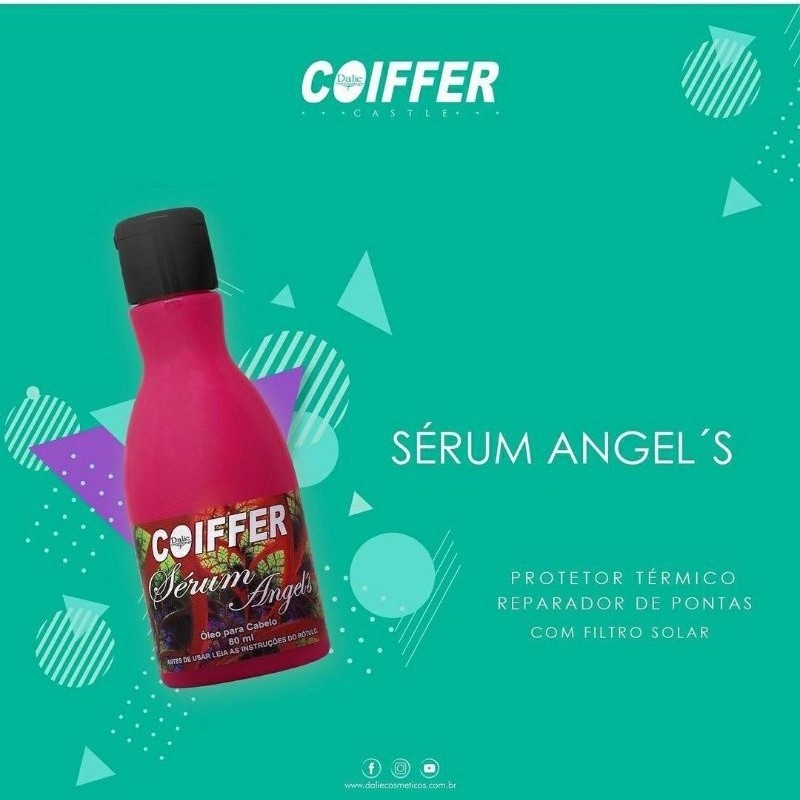Sérum Angel Coiffer 80ml Protetor Térmico Capilar com Brilho e Controle de Volume - Imagem 6