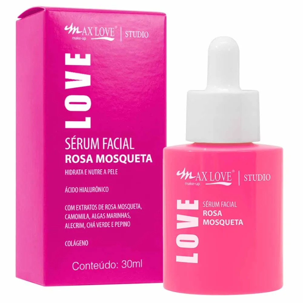 Sérum Facial Max Love Rosa Mosqueta Hidratação e Revitalização 30ml