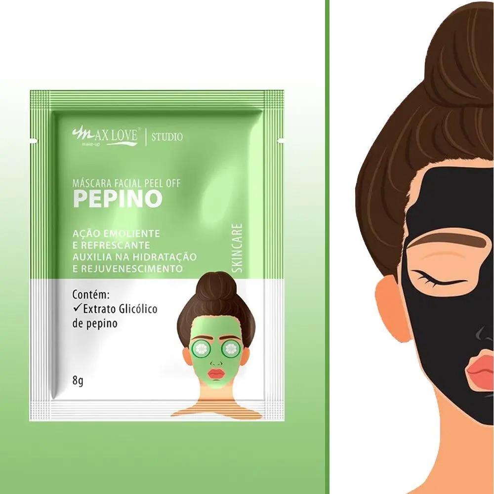 Máscara Facial Peel Off Pepino Max Love Sachê 8g - Imagem 2