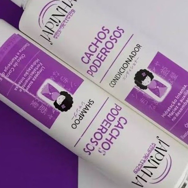 Kit Shampoo + Condicionador Cachos Poderosos Japinha 2x500ml - Imagem 5
