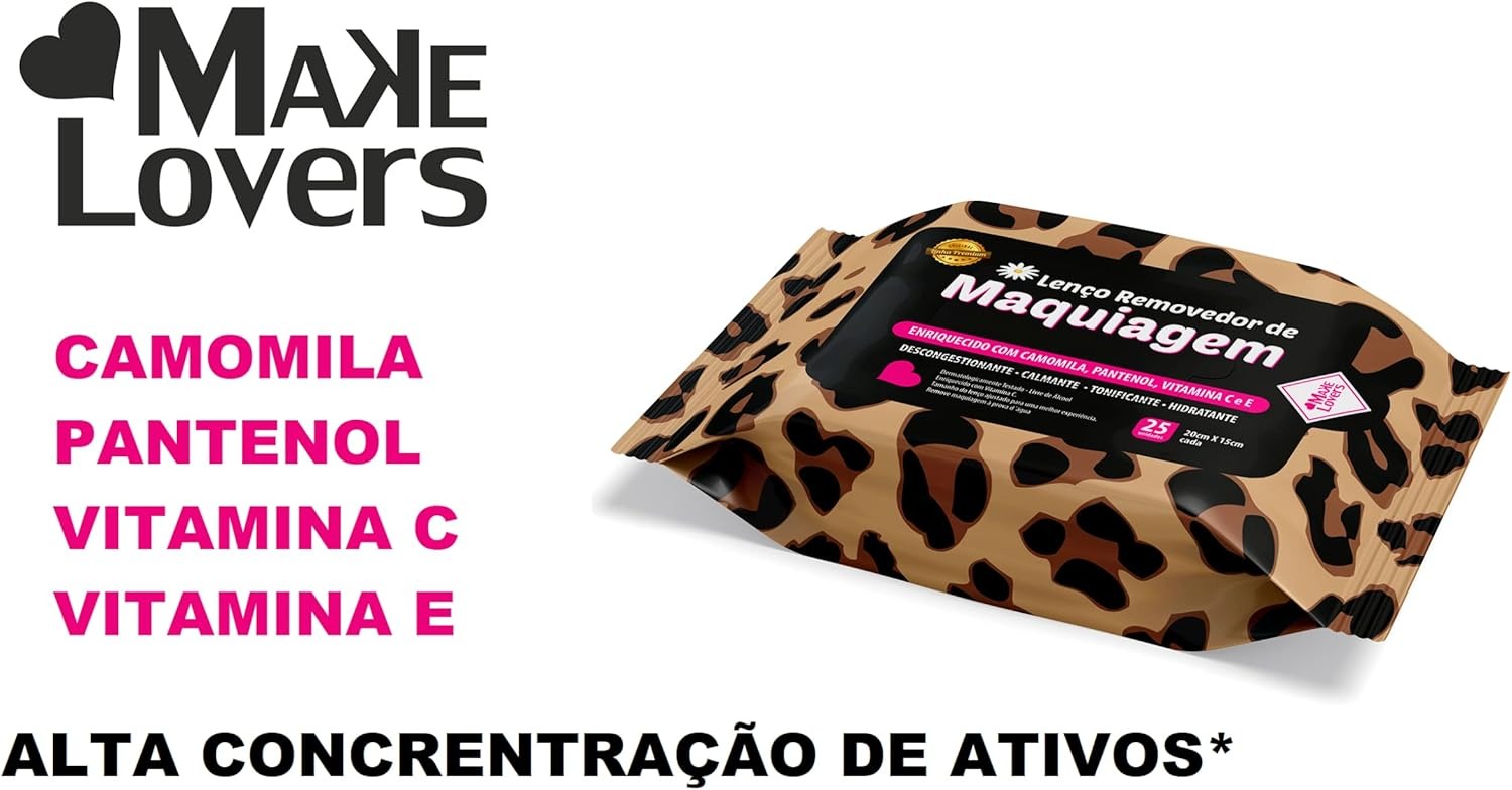 Lenço Demaquilante Makelovers Com 25 Unidades - Super Macio, Onça - Imagem 4