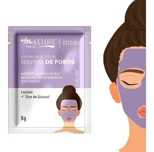 Máscara Facial Peel Off Redutora de Poros Max Love Sachê 8g