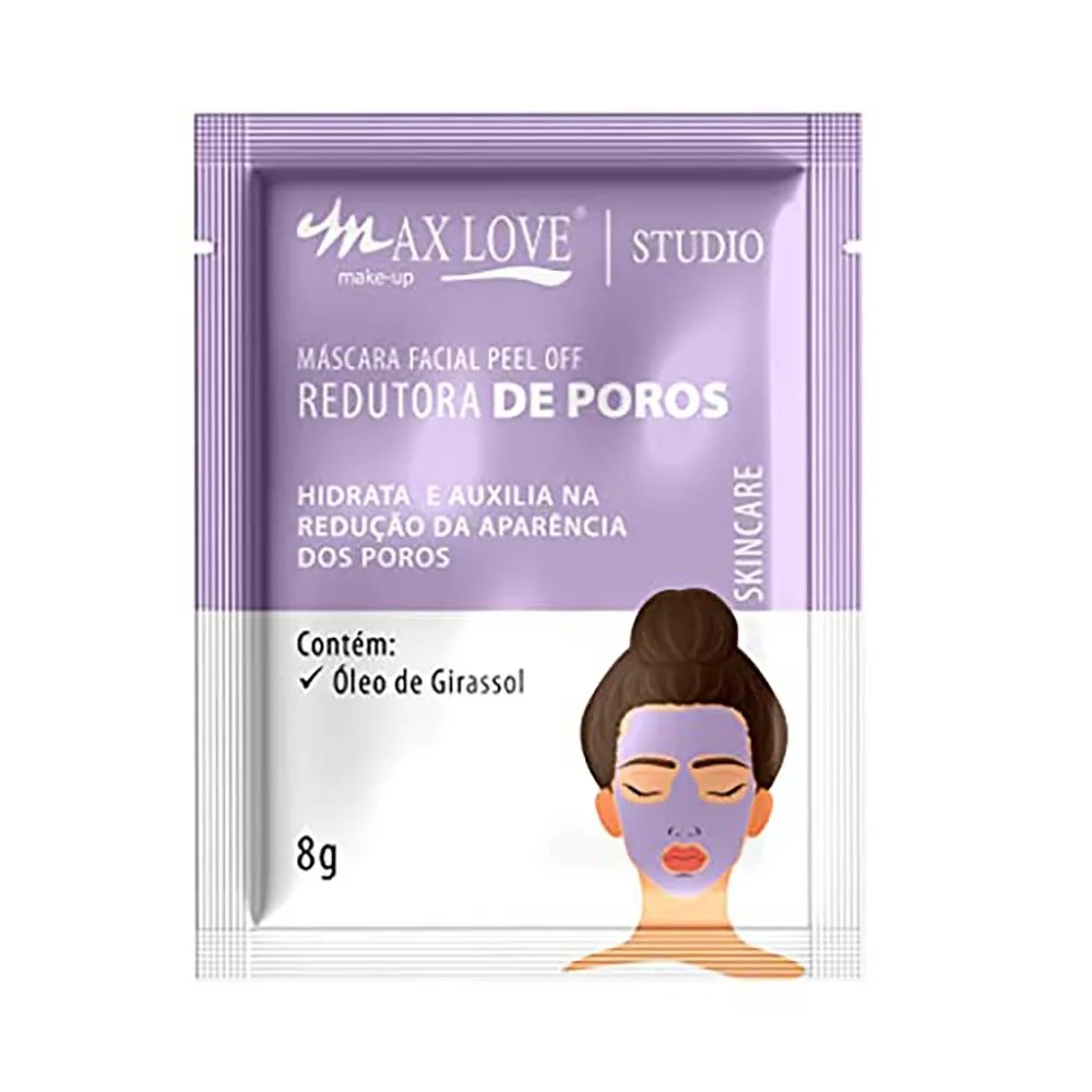 Máscara Facial Peel Off Redutora de Poros Max Love Sachê 8g - Imagem 2