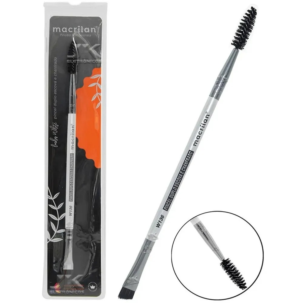 Pincel Duplo Macrilan W136 Chanfrado e Escova Profissional - Imagem 2