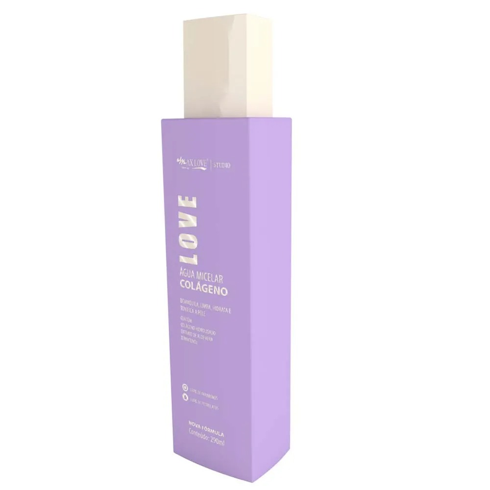 Água Micelar Max Love Colágeno 290ml Limpeza e Hidratação - Imagem 2