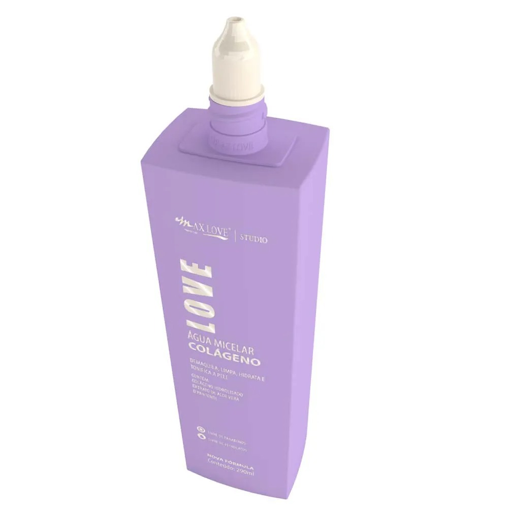 Água Micelar Max Love Colágeno 290ml Limpeza e Hidratação - Imagem 3