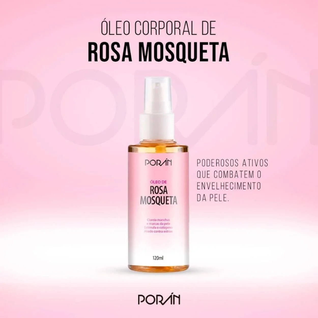 Óleo de Rosa Mosqueta Porán Hidratante Corporal 120ml - Imagem 2