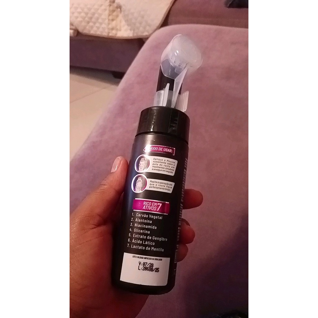 Mousse Micelar Carvão Ativado PhálleBeauty Limpeza Facial 150ml - Imagem 3