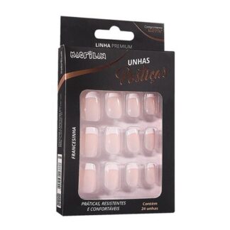 Unhas Posticas Francesinha 24p