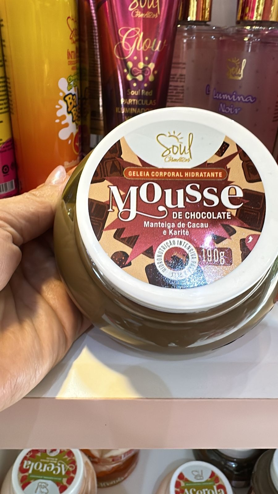 Geleia Hidratante Corporal Soul Cosméticos Mousse de Chocolate 190g - Imagem 3