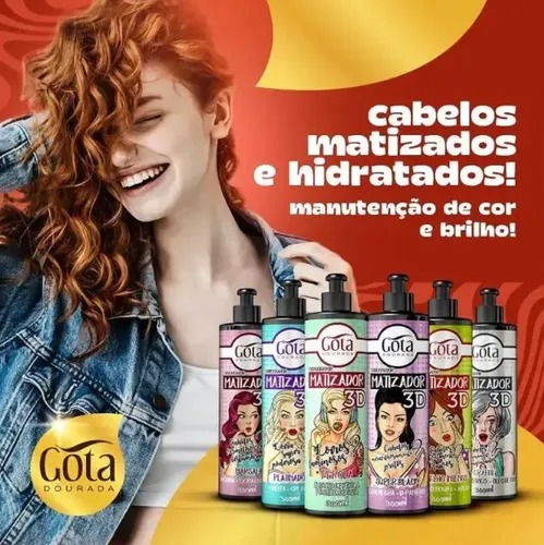 Matizador Condicionador 3D Pérola Gota Dourada 300ml para Cabelos Loiros - Imagem 4