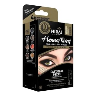 Henna Niraj Indian Castanho Médio 4g + Fixador 20ml para Sobrancelhas Descrição: