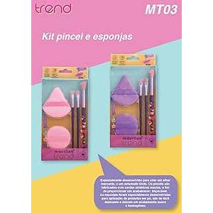 Kit Com 3 Pincéis E 2 Esponjas - Macrilan