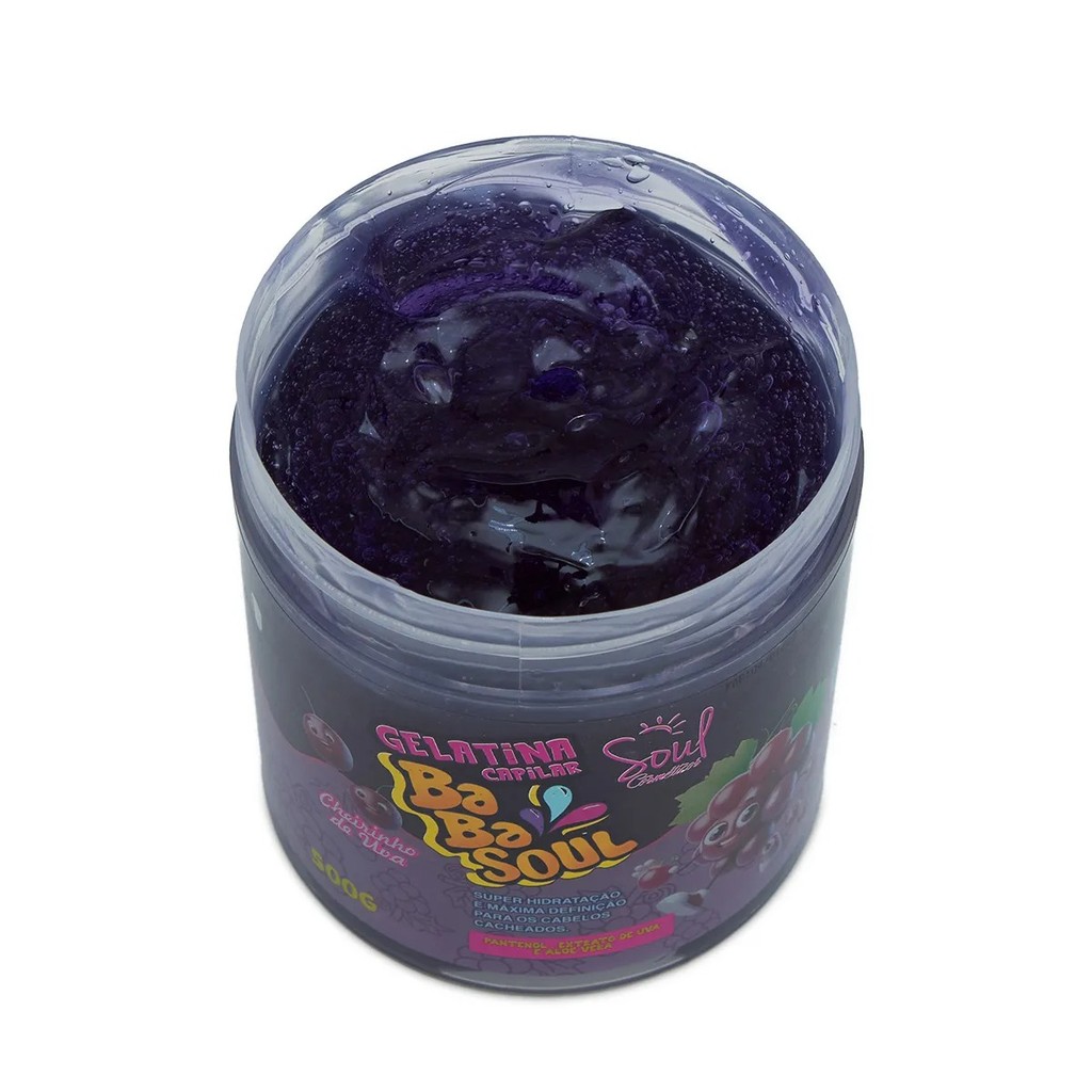 Gelatina Capilar BabaSoul Uva 500g Definição para Cachos - Imagem 8
