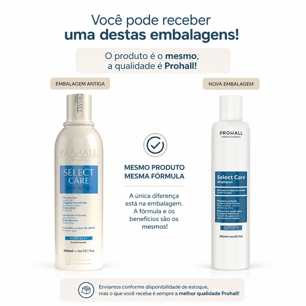 Shampoo Pós-Química Prohall Select Care 300ml Hidratação - Imagem 2