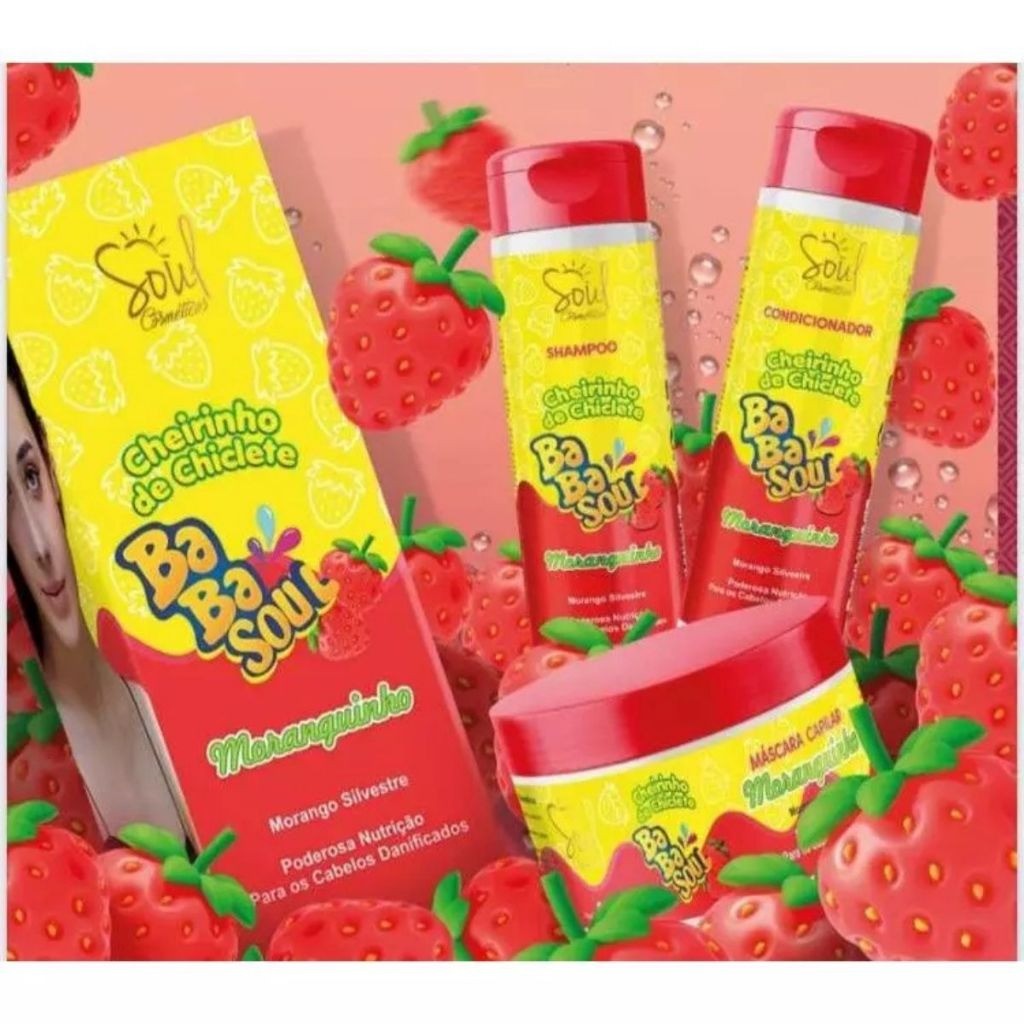 Kit BabaSoul Cheirinho de Chiclete Shampoo Condicionador e Máscara - Imagem 2
