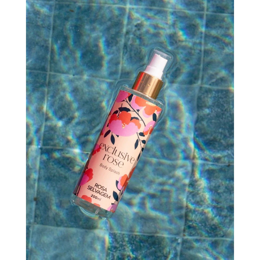 Body Splash Exclusive Rose Fragrância Floral Feminina Rosa Selvagem 200ml - Imagem 3