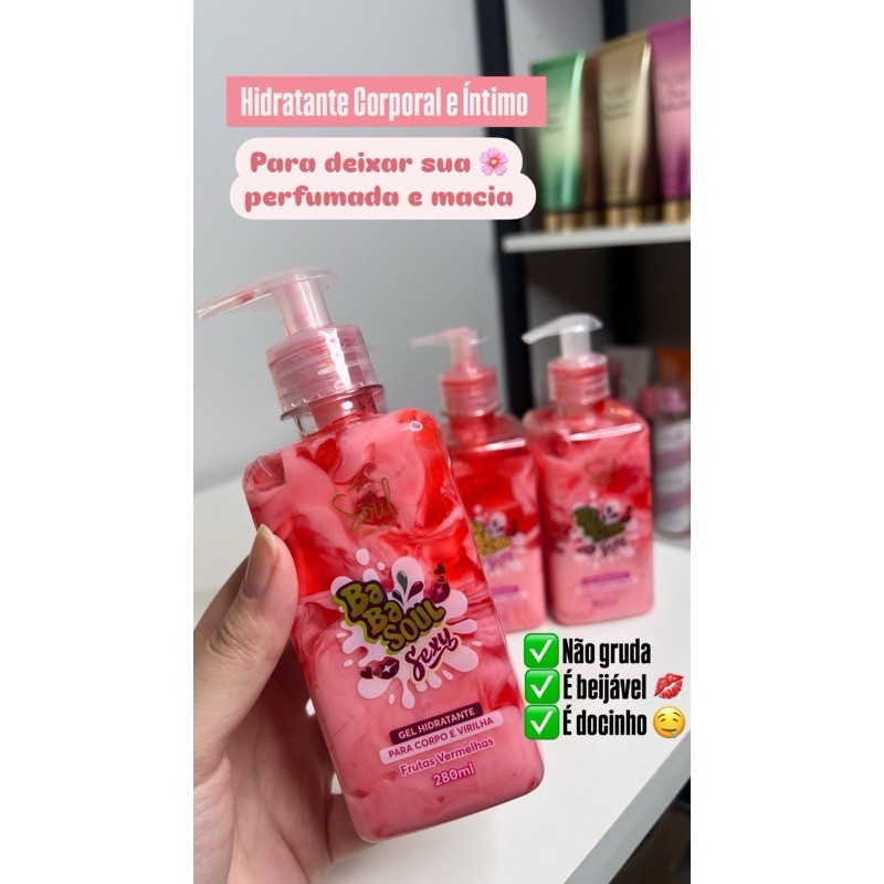 Gel Hidratante Corpo e Virilha Frutas Vermelhas Soul 280ml - Imagem 2
