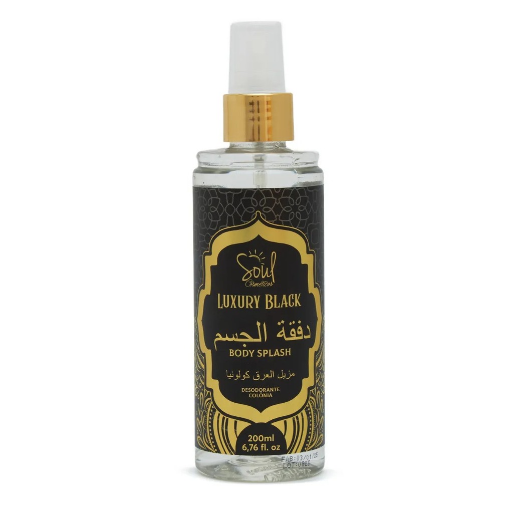 Body Splash Luxury Black Soul 200ml Desodorante Colônia Masculino - Imagem 6