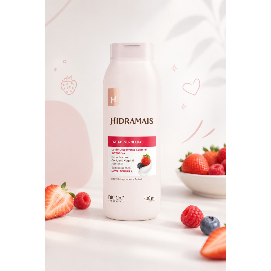 Loção Hidratante Frutas Vermelhas Hidramais Hidratação e Perfumação 500ml - Imagem 6