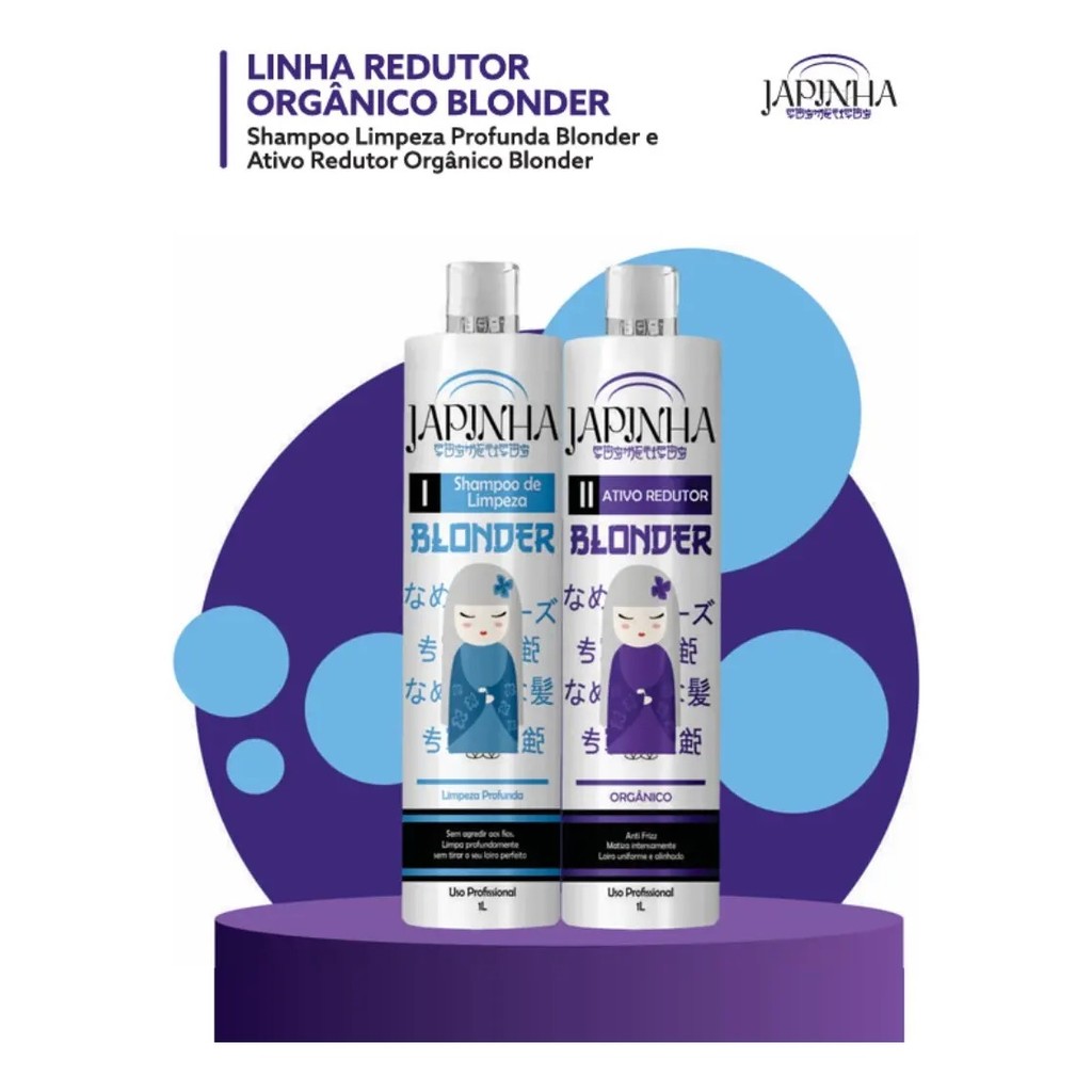 Kit Progressiva Blonder Orgânico Japinha Shampoo 1L + Ativador 1L - Imagem 2