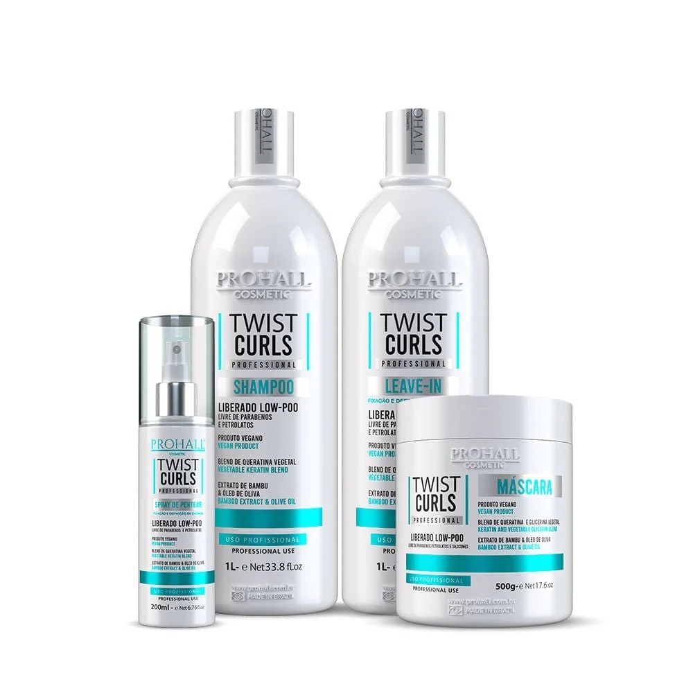 Leave-In Twist Curls Prohall 1L Cachos Definição Hidratação - Imagem 4
