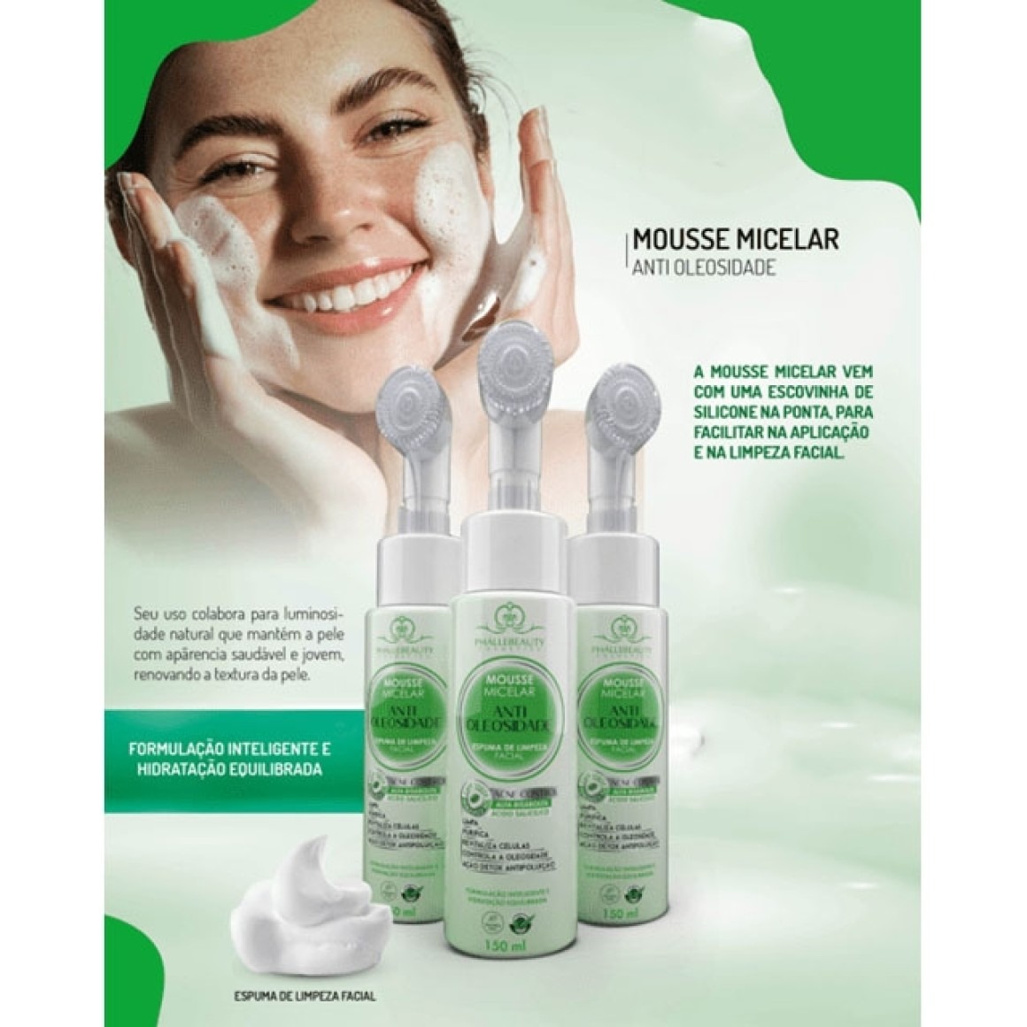 Mousse Micelar Antioleosidade Café Verde Control 150ml - Imagem 4