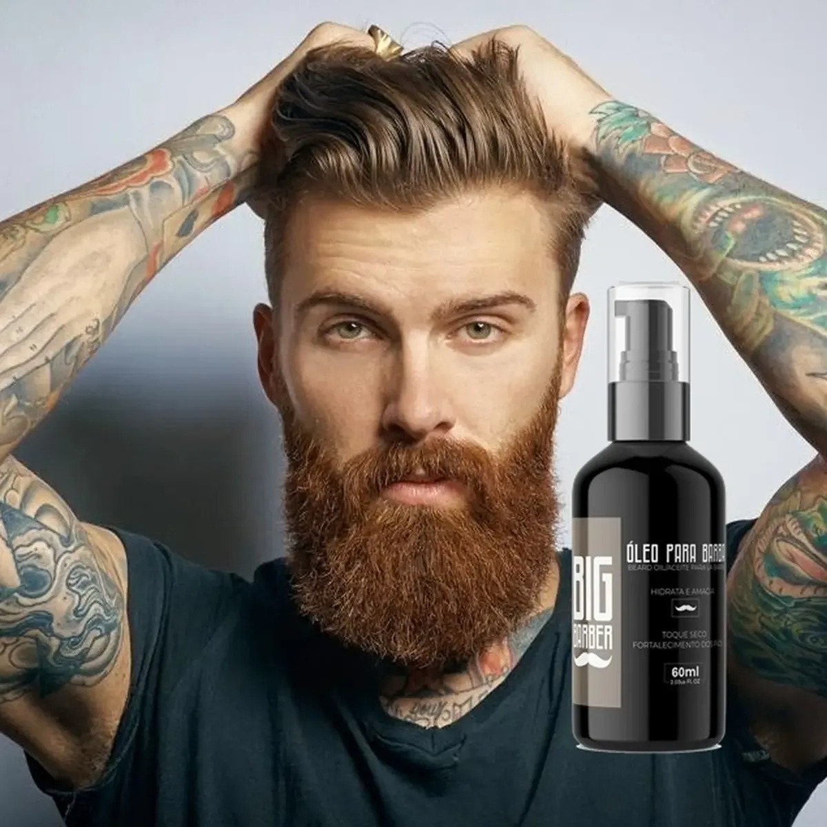 Óleo para Barba Big Barber Argan e Jojoba Profissional 60ml - Imagem 3