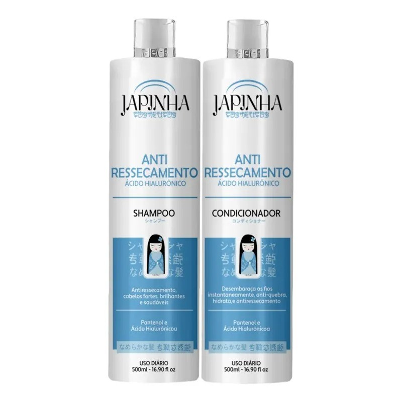 Kit Shampoo e Condicionador Japinha Ácido Hialurônico 2x500ml