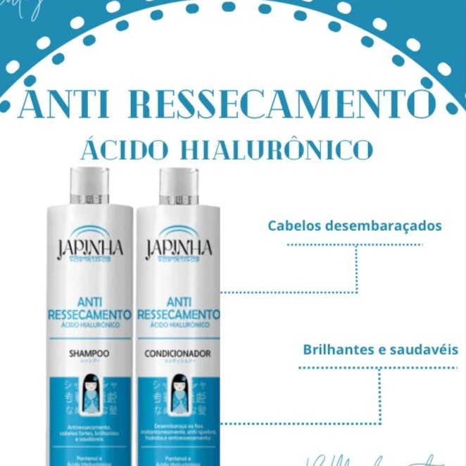 Kit Shampoo e Condicionador Japinha Ácido Hialurônico 2x500ml - Imagem 5