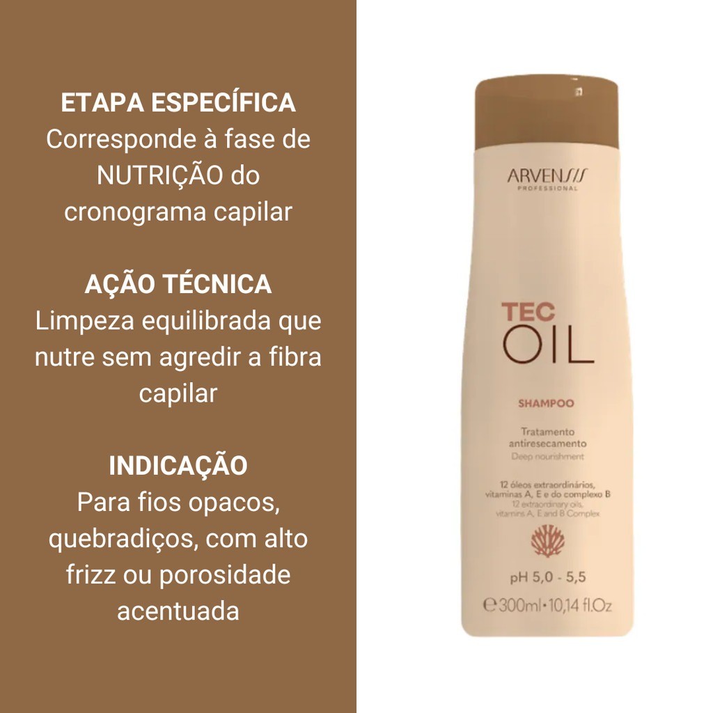 Shampoo Tec Oil Arvensis Nutrição Capilar 300ml - Imagem 4