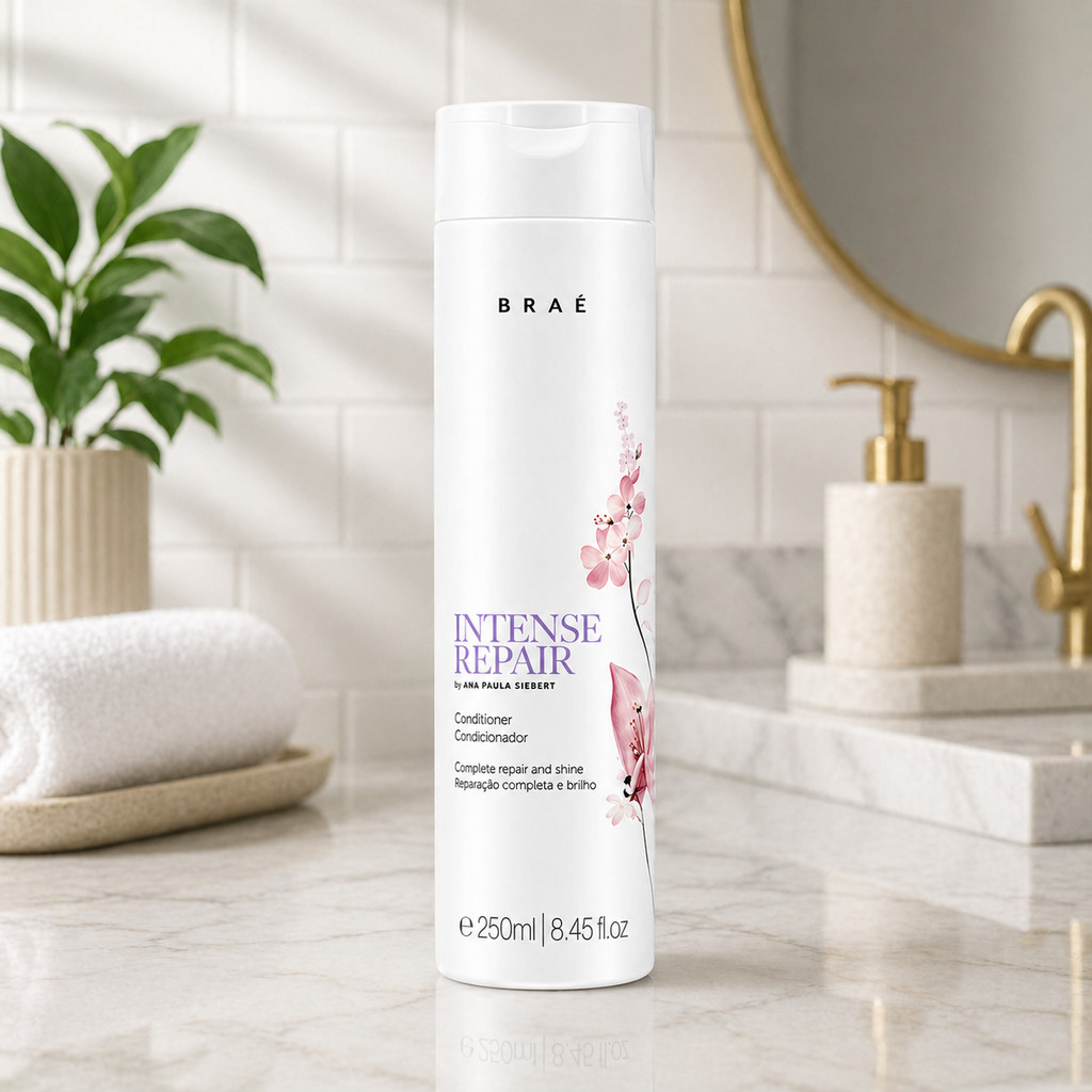Condicionador Braé Intense Repair 250ml Para Cabelos Danificados Todos os Tipos de Cabelo - Imagem 3