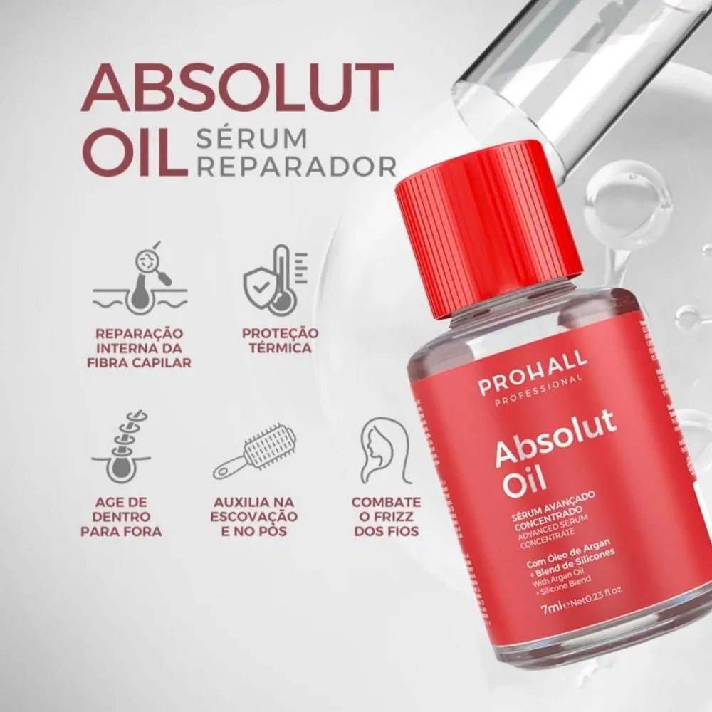Kit Sérum Óleo Reparador Absolut Oil 7ml 12 unidades - Imagem 4
