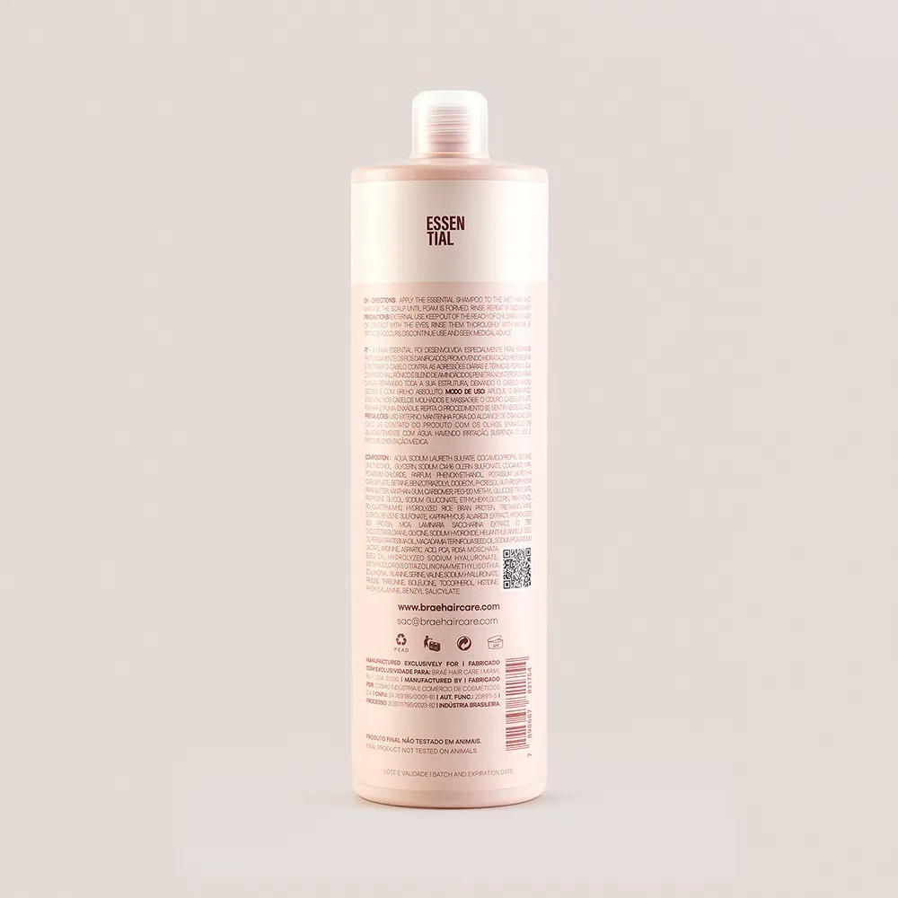 Shampoo Braé Essential Hidratação e Reparação 1L - Imagem 4