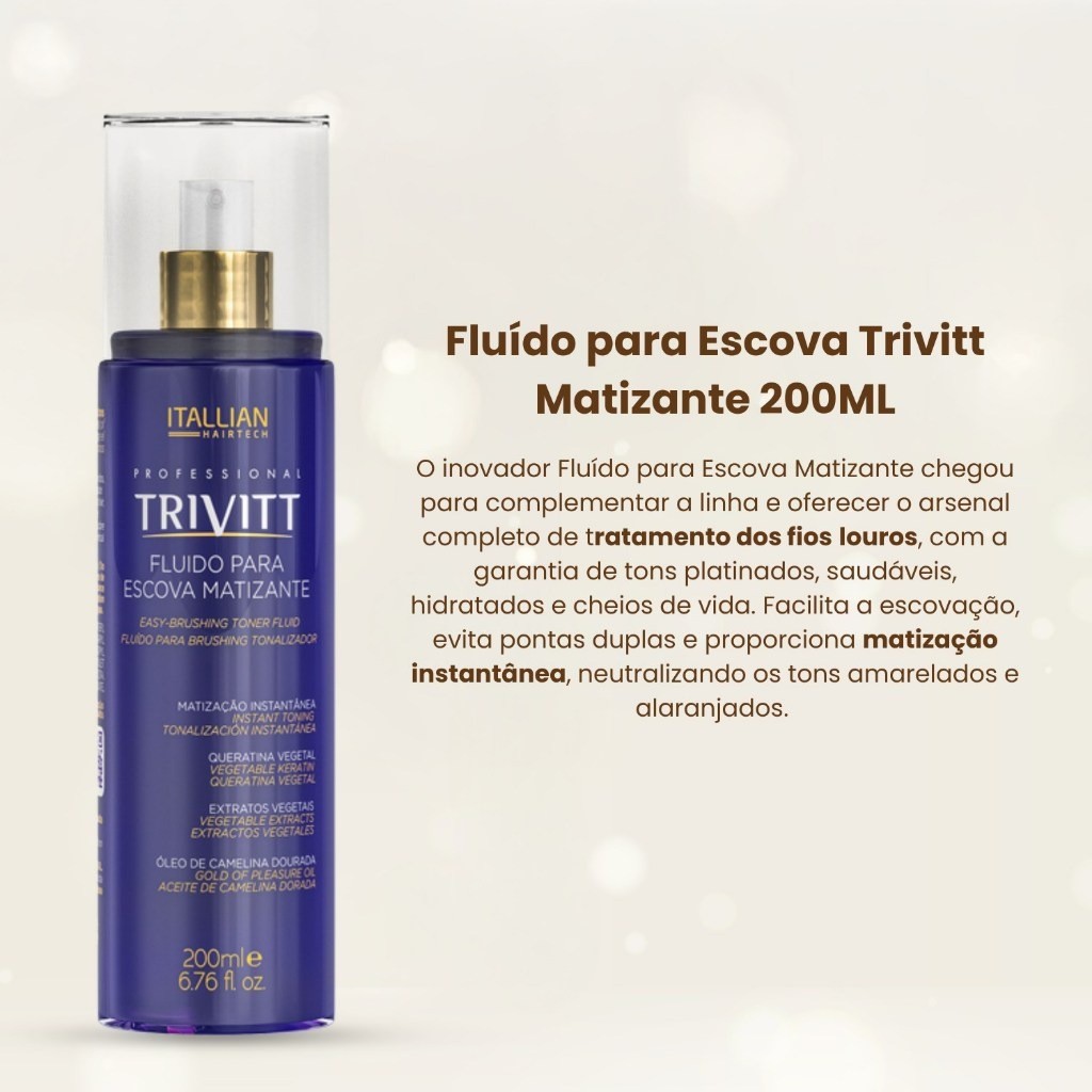 Fluido para escova matizante Itallian Cosméticos Trivitt 200ml - Imagem 6