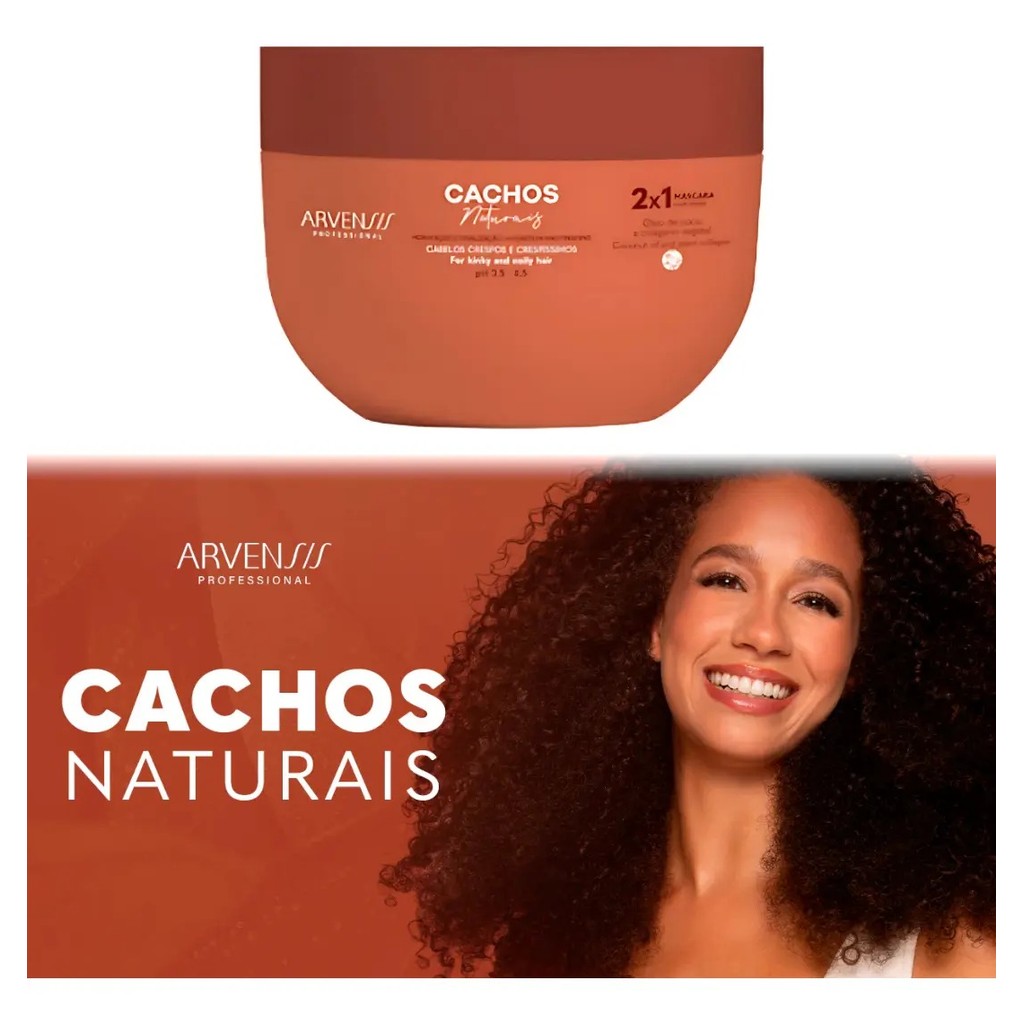 Máscara 2x1 Cachos Naturais Arvensis 300g Hidratação e Definição - Imagem 7