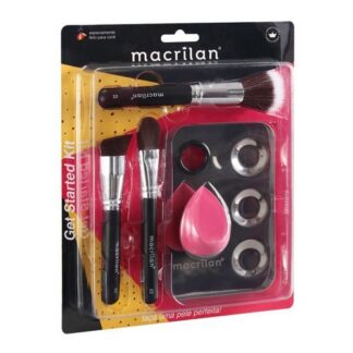 Kit Pincéis Maquiagem Macrilan KP10-1 com Esponja