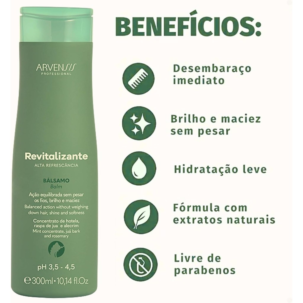 Condicionador Arvensis Revitalizante Bálsamo 300ml Vegano Hidratação Maciez Brilho - Imagem 2
