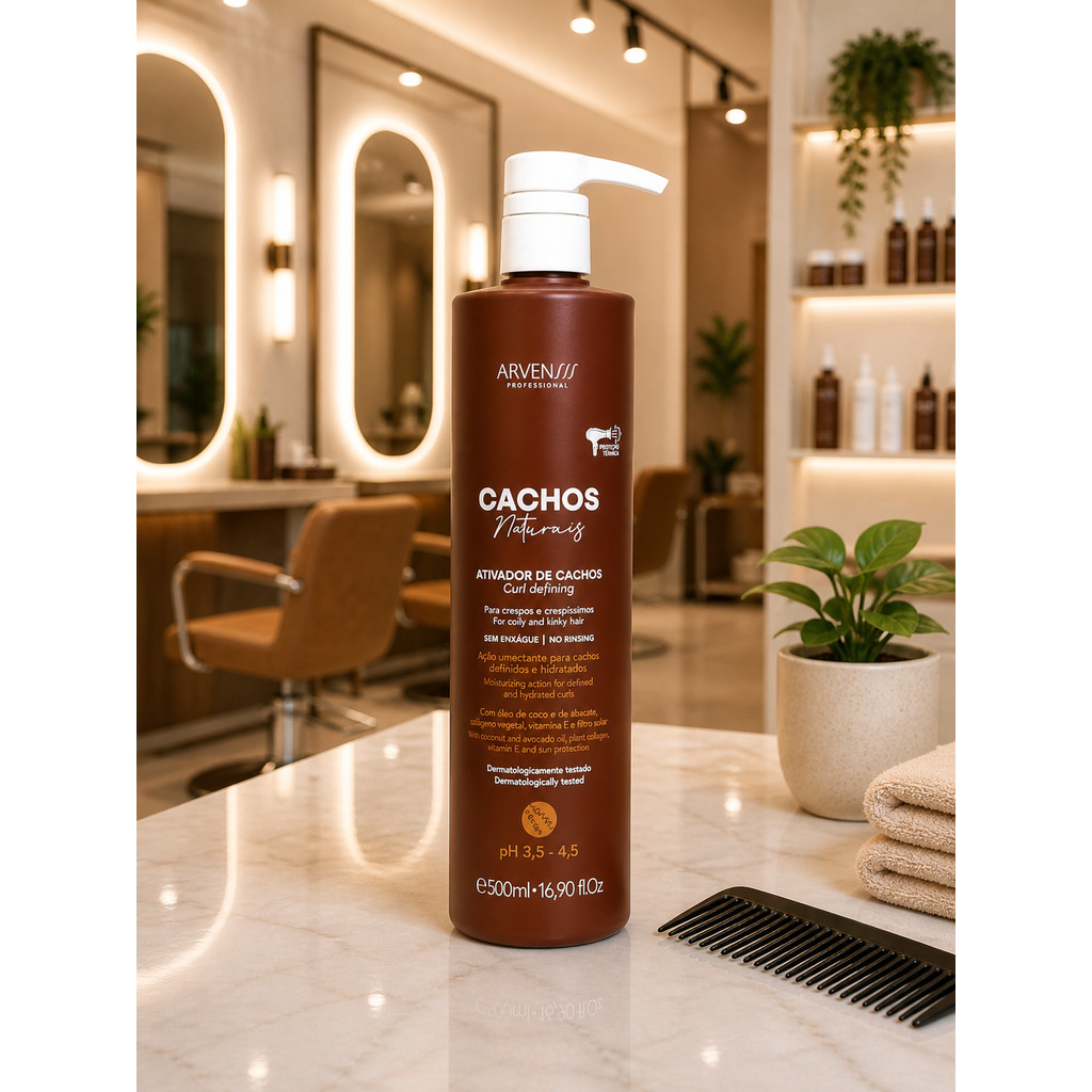 Creme Ativador de Cachos Arvensis Crespos Hidratação Definição Antifrizz 500ml - Imagem 2