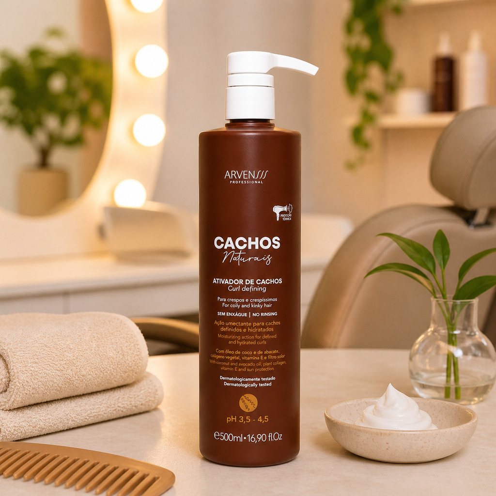 Creme Ativador de Cachos Arvensis Crespos Hidratação Definição Antifrizz 500ml - Imagem 6
