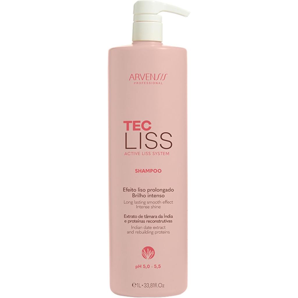 Shampoo Arvensis Tec Liss Cabelos Lisos Antifrizz Brilho Limpeza Suave 1L - Imagem 6