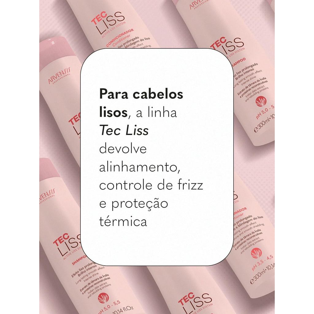 Shampoo Arvensis Tec Liss Cabelos Lisos Antifrizz Brilho Limpeza Suave 1L - Imagem 7