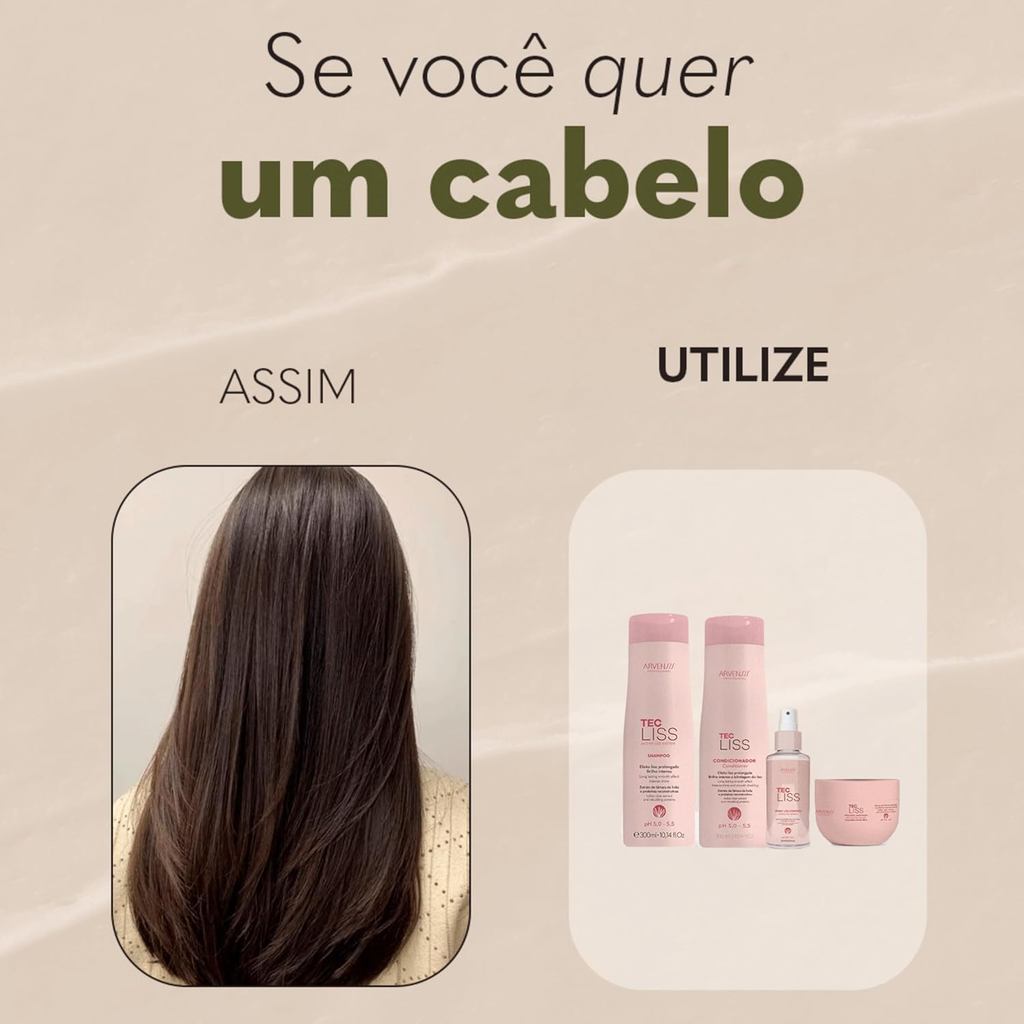 Shampoo Arvensis Tec Liss Cabelos Lisos Antifrizz Brilho Limpeza Suave 1L - Imagem 8