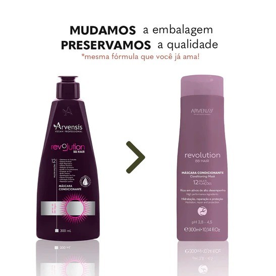 Máscara Condicionante BB Hair Revolution Arvensis 300ml 12 Benefícios - Imagem 2