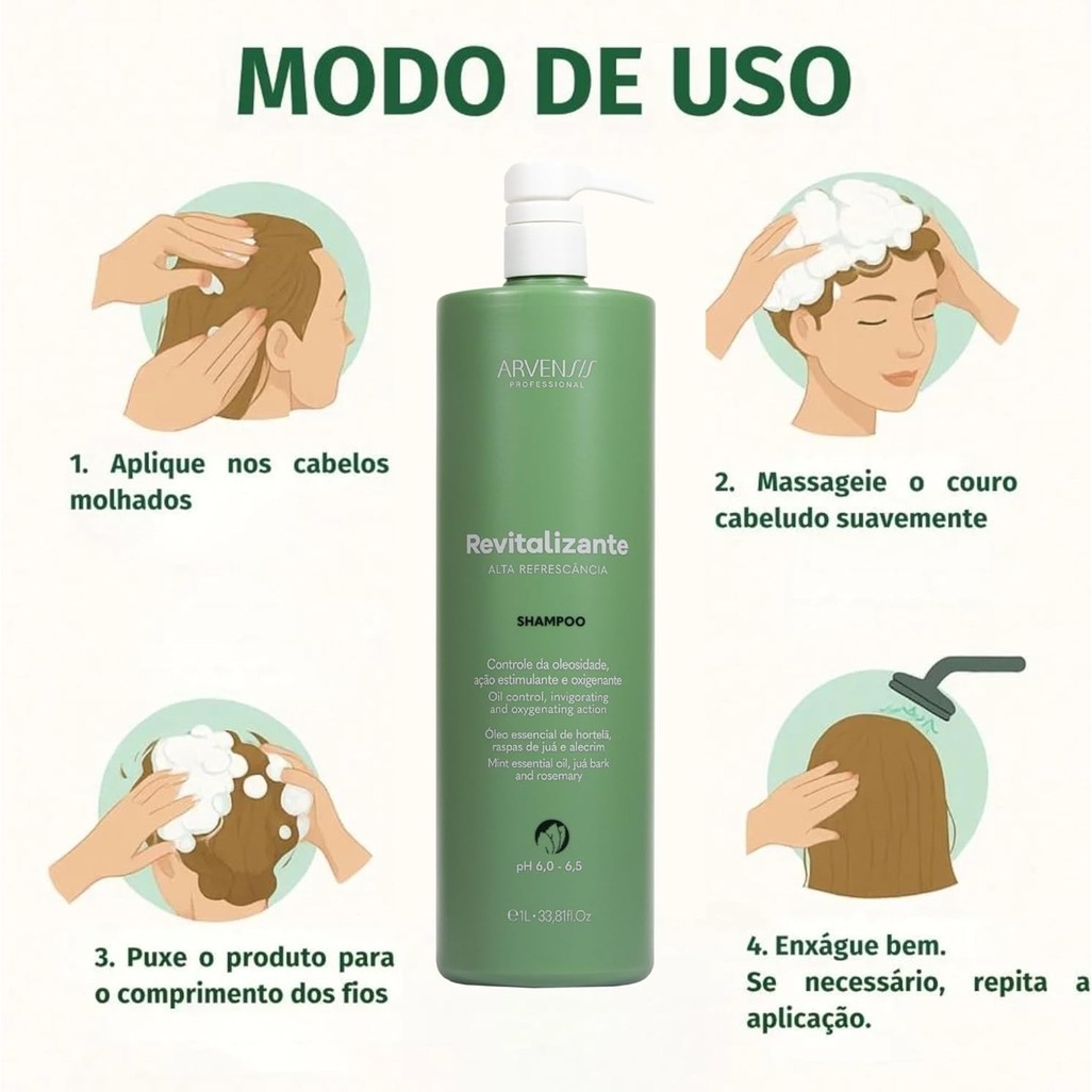 Shampoo Arvensis Revitalizante 1L Vegano Limpeza Suave Brilho Maciez - Imagem 2