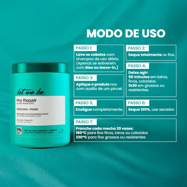 BTX Ultra Mask Let Me Be Pro Repair 1kg Passo Único - Imagem 3