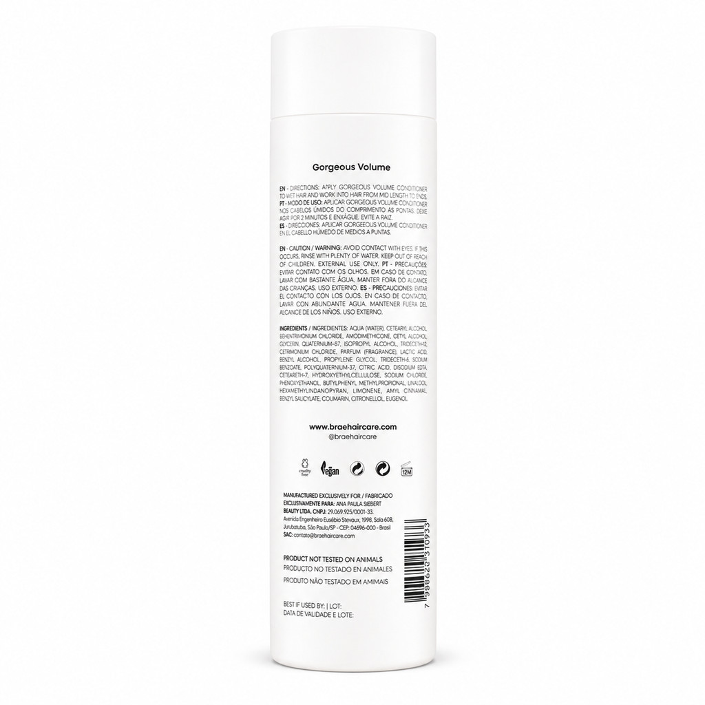 Condicionador Braé Gorgeous Volume 250ml para cabelos com volume - Imagem 5