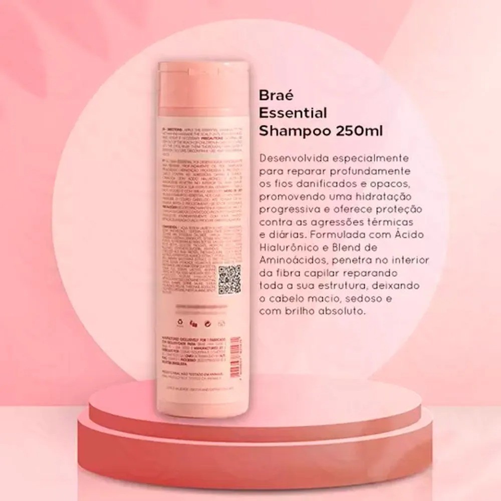 Shampoo Braé Essential Hidratação e Reparação 250ml - Imagem 3
